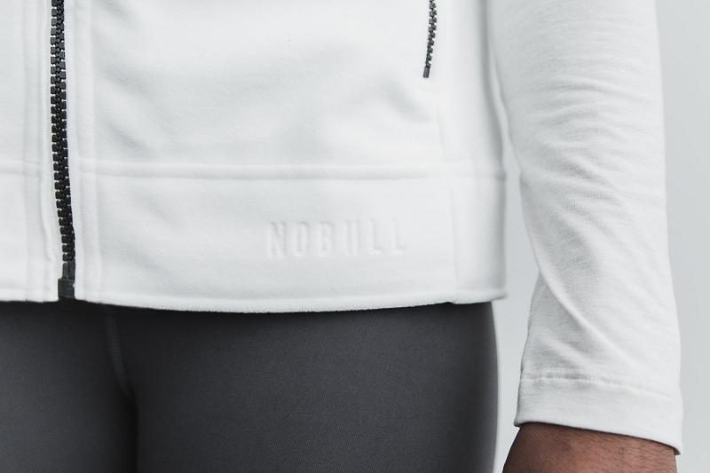 White Nobull WoArctic Vest Women's Hoodie | CA J2191P